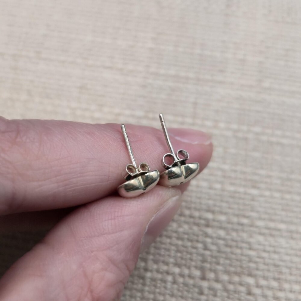 Sterling Silver Religious Cross Heart Stud Earrings A6979 View 3